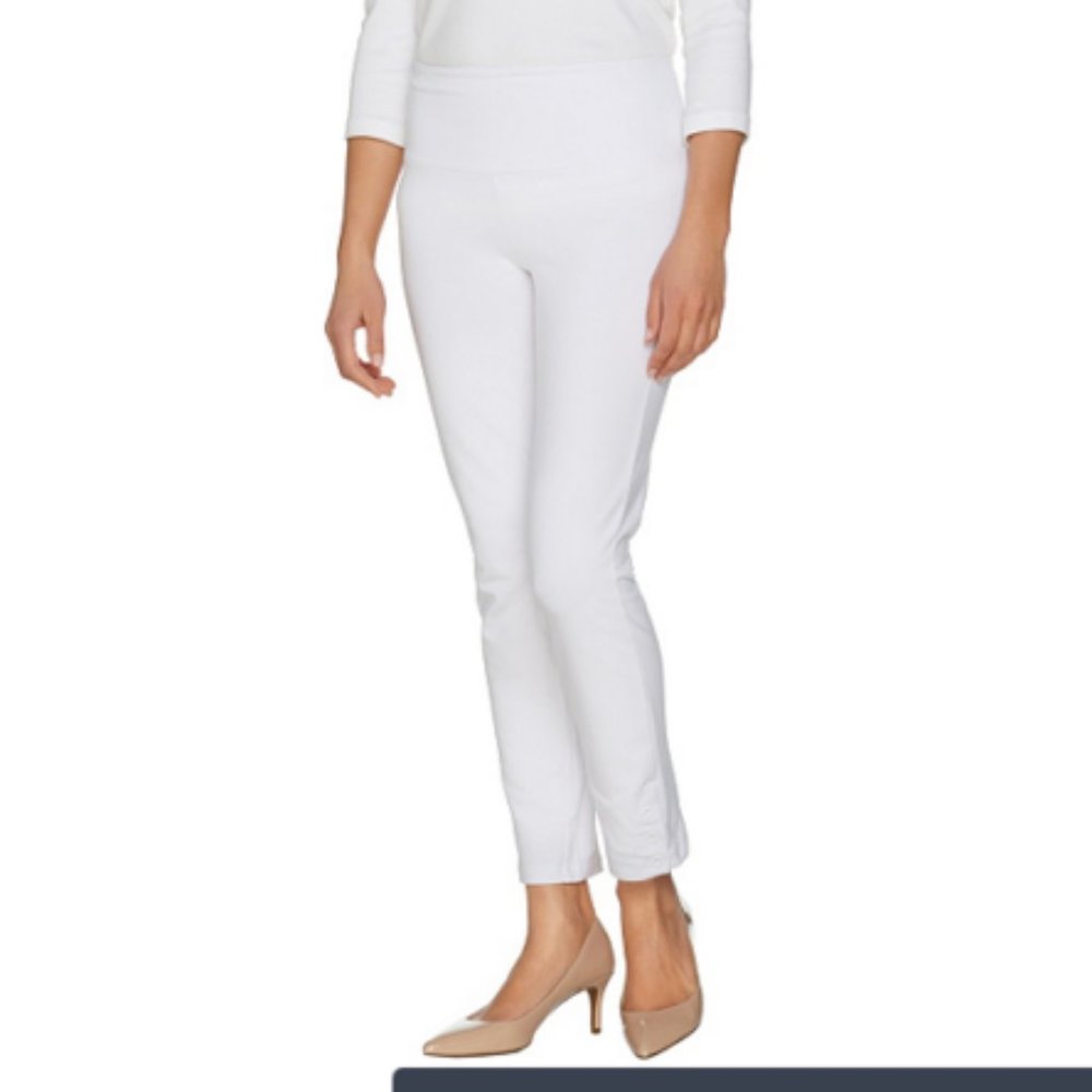 NWT ISAAC MIZRAHI PONTE KNIT ANKLE PANTS 28W